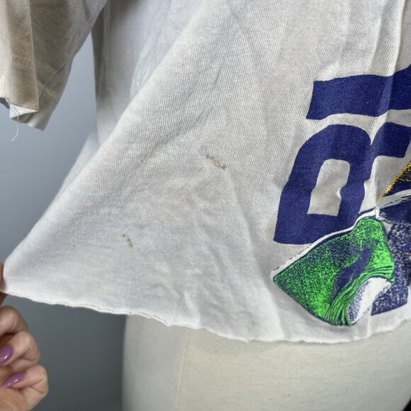 Vintage Nike 90s CASCADE RUN OFF Cropped Single Stitch T Shirt Large Grey Tag - Picture 10 of 12